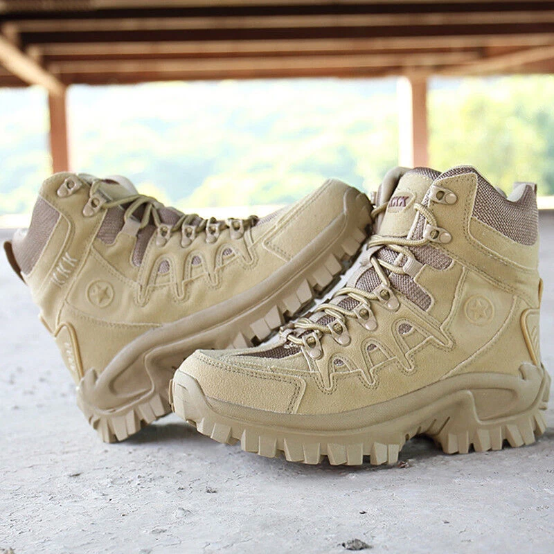 Waterproof Mens Army Patrol Combat Boots Tactical Trainers Military Police Shoes
