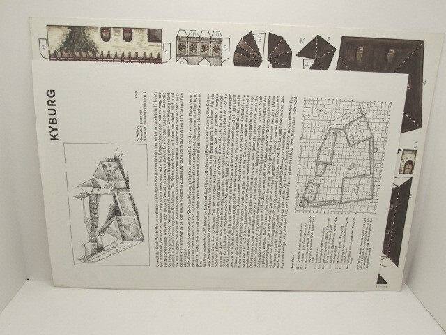 KYBURG CASTLE Zurich Switzerland Paper Model Kit 1:250 Scale 1969 Edition Unused