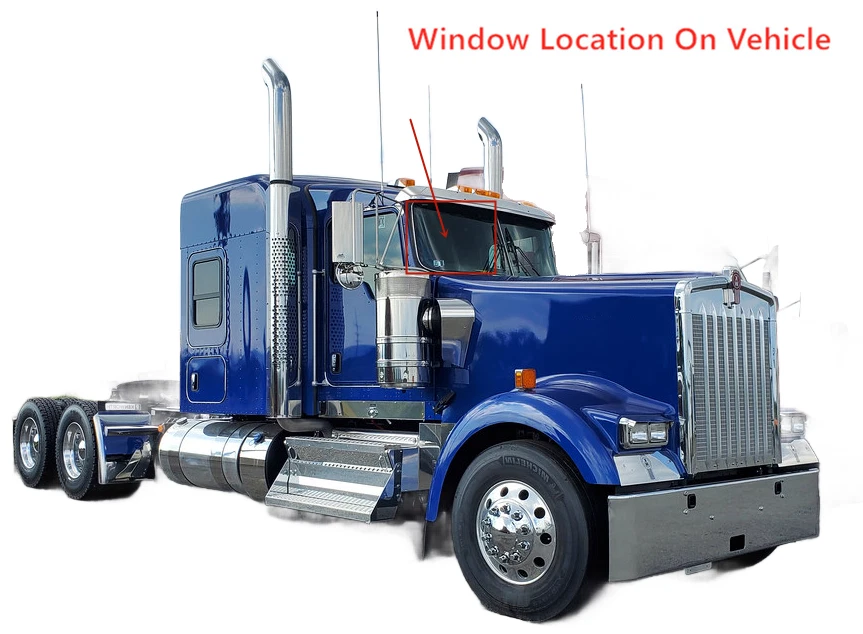 Fit Kenworth C500 T170 T270 T300 T370 T660 T800 W900 Passenger Front Windshield - Imagem 3 de 4