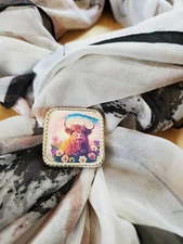 SLIDE Scarf Wild Rag Scarves Slide highland cow gift, bandana slide, western 