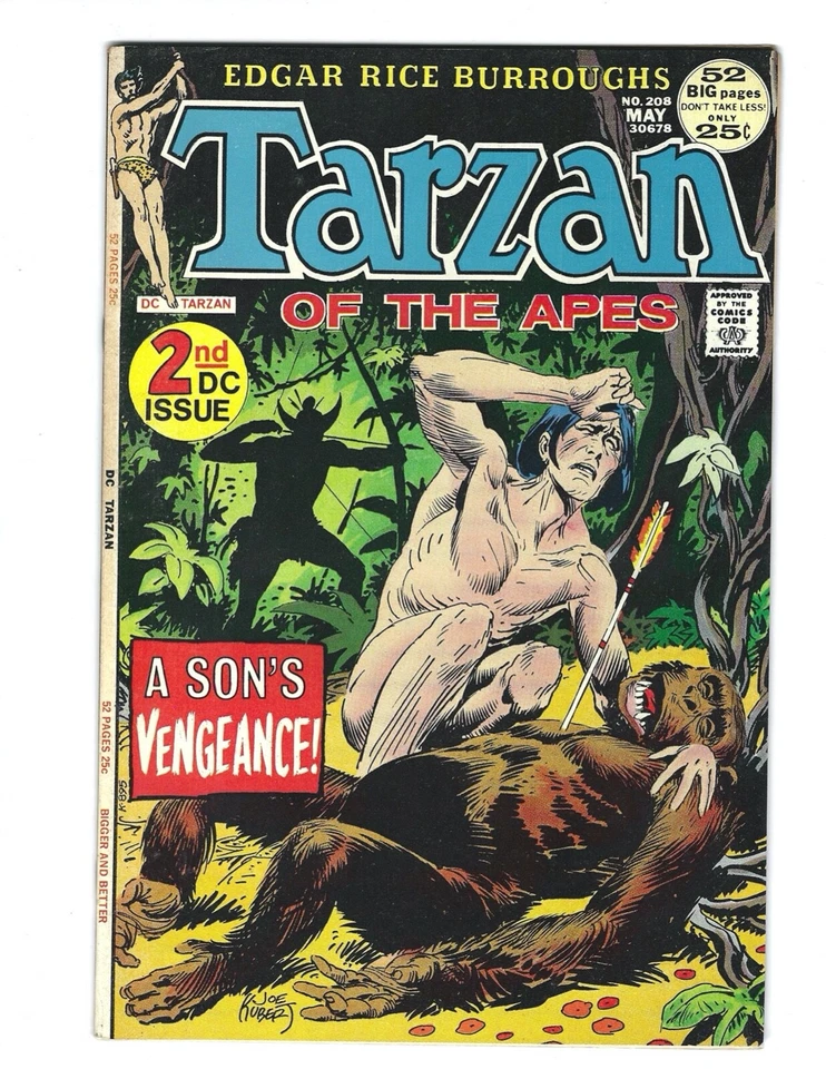 Tarzan  #207,208,209,210 DC 1972 Nice First Tarzan in DC Kubert Art Combine Ship - Image 3 of 4