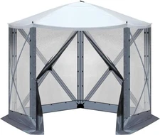 10x10ft Instant Pop-Up Screen Tent - Gazebo Canopy w/Mosquito Netting & CarryBag