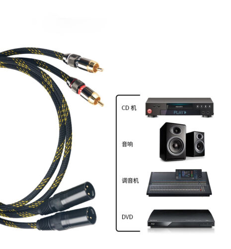 Paar Audiokabel 4N OFC Kupfer Cinch auf XLR HIFI Signalkabel mit vergoldetem Stecker - Bild 2 von 3