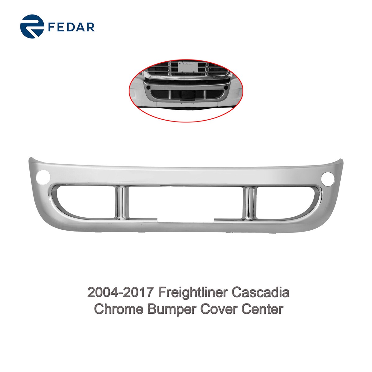 TR066-FROCB Chrome Center Bumper Cover Cascadia