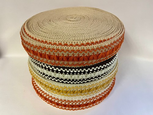 Original 1970s Vintage Lampshade Edging Braid Trim Orange Brown Upholstery Gimp - Picture 2 of 7