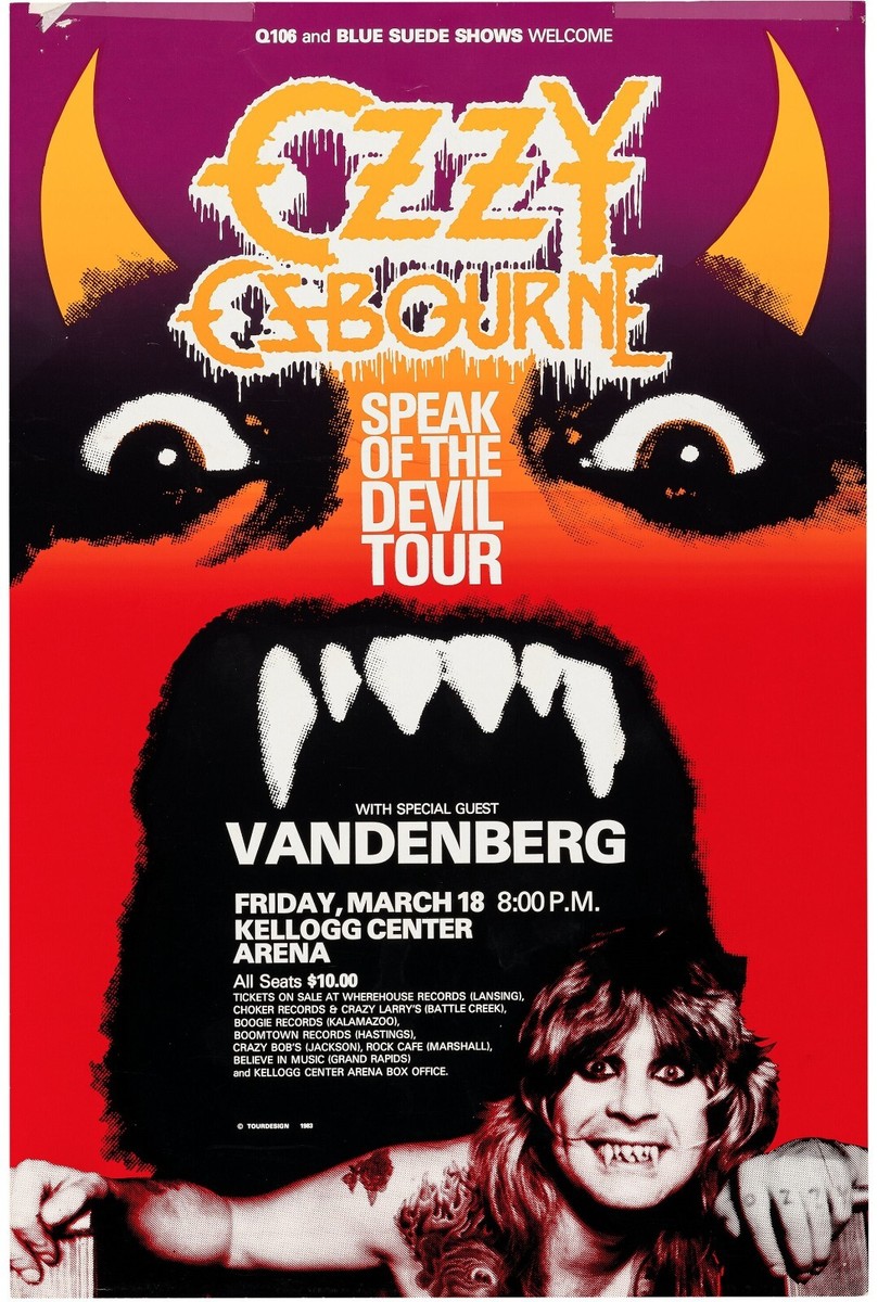 レアOzzy OsbournTributeポスターlimited edition Original 2008 Ozzy Osbourne #1877 Blacklight Poster 23x 35 Scorpio