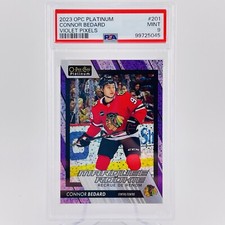 Connor Bedard VIOLET PIXELS /299 PSA 9 💎 2023-24 OPC Platinum Marquee Rookie