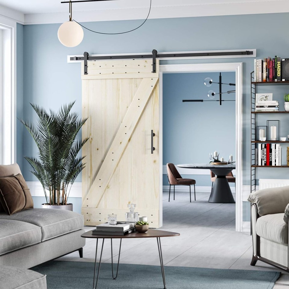 Stylish 8ft Barn Door Hardware Kit Perfect for Modern Home