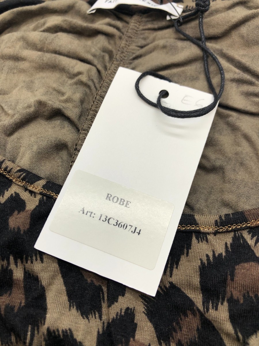 Robe Faith Connexion Imprimée Léopard - Taille S - Marron - Neuf Avec étiquettes