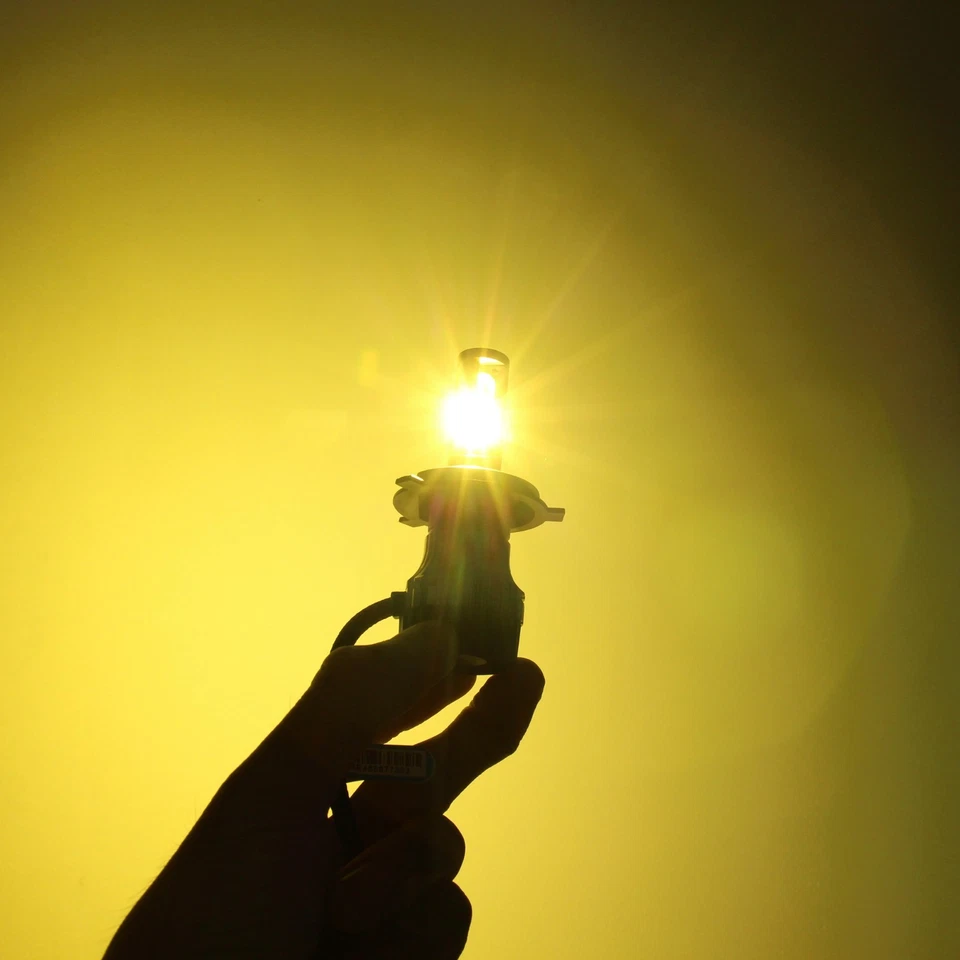 Bombilla de faro LED AllaLighting H4 haz alto bajo/bombilla de funcionamiento diurno AMARILLO Foto 2 de 4