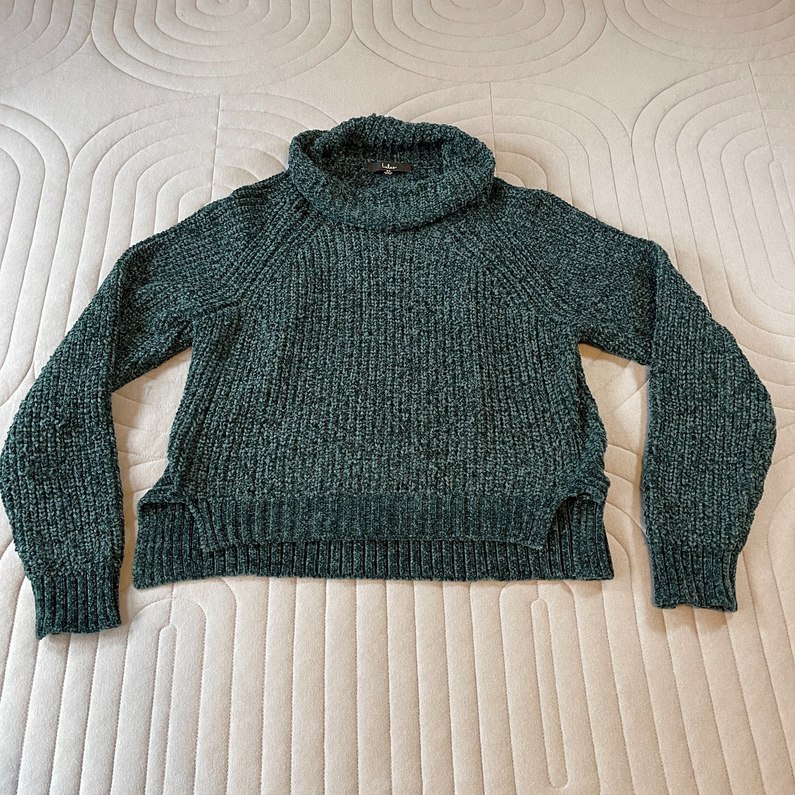 Lulus Sweater Womens Size XS Knit Turtleneck Pullover Long Sleeve Green Cozy