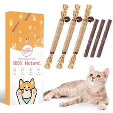6 Pack Silvervine Sticks Cat Toy, Natural Chew Stick for Dental Care Teeth Cl...