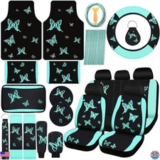 BBTO 47 Pcs Butterfly Car Seat Full Set Butterfly Car Accessories for Women 5