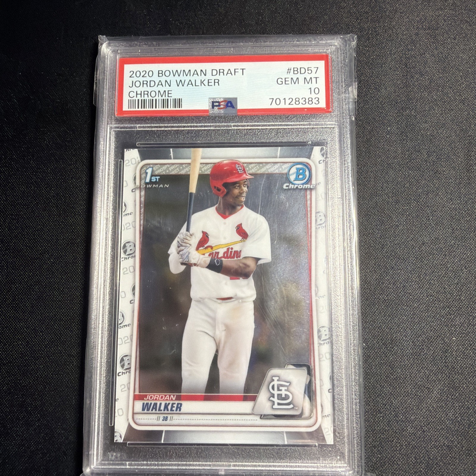 Jordan Walker 2020 Bowman Draft Chrome Prospect BD-57 CARDINALS PSA 10