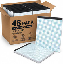 48 Pack Graph Paper Pads 8.5 X 11 Inch 4X4 Grid Ruled Notebook