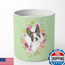 Caroline'S Treasures Carolines Treasures Ck4417Cdl Boston Terrier Green Flowers