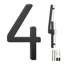 3" Aluminum Floating House Numbers, Modern Metal Address Numbers 4 3 Inch