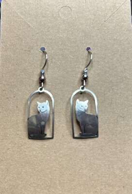 1.5  Sitting Cat Dangle Earrings By Sienna Sky Jewelry Great Gift Gold Tone