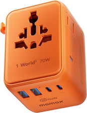70W Universal Travel Adapter 7-In-1 Gan International Power Adapter  AC 2/USB-C