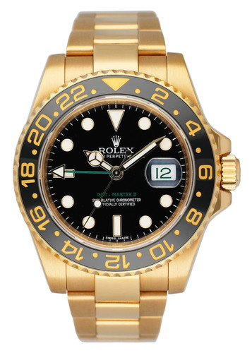 Rolex GMT-Master II 116718LN Black Dial Yellow Gold Mens Watch...