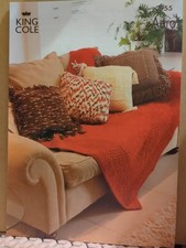 New Original King Cole AERO  throw & Cushions Knitting Pattern 2955