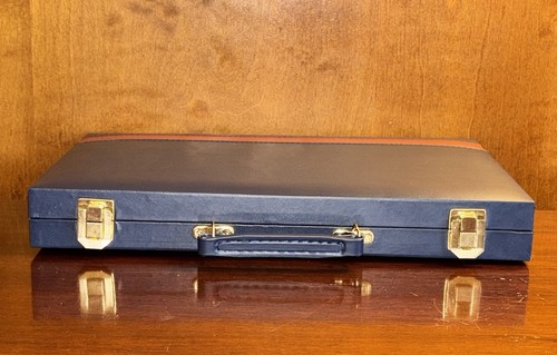 Vintage Cardinal Backgammon Game Premier Edition Blue Leatherette Case - Picture 5 of 21