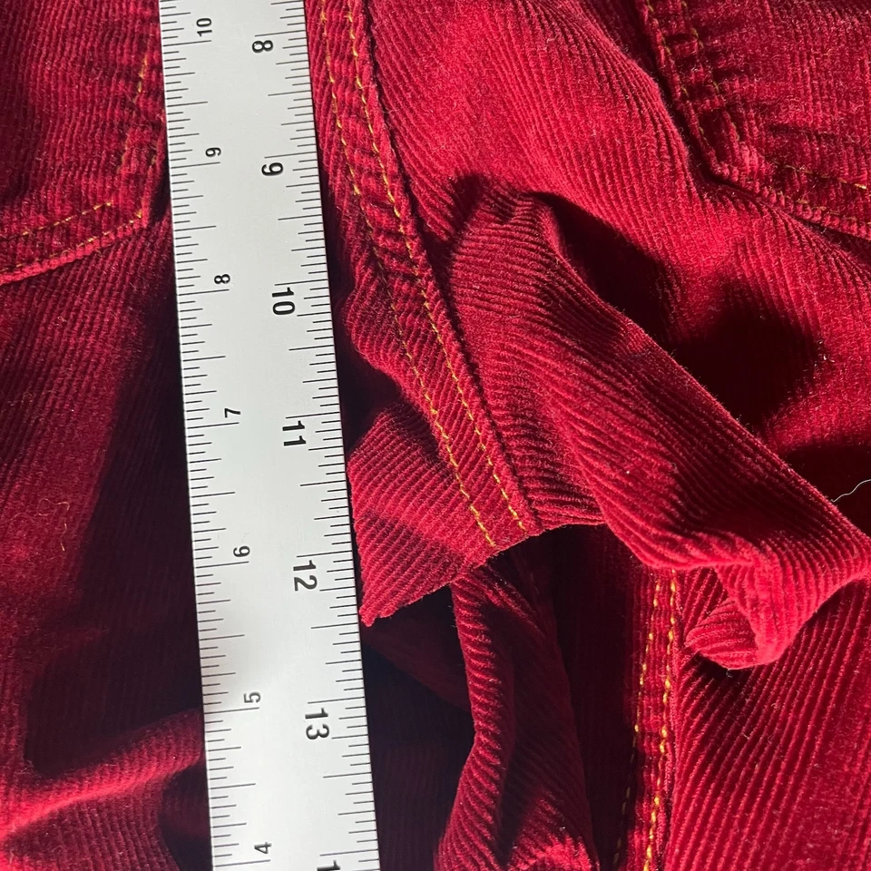 Pantalones para mujer Eddie Bauer talla 6 rojo pana clásicos ligeros acampanados fuente plana Foto 3 de 4