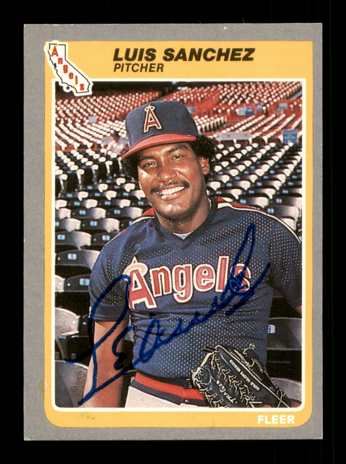 Luis Sanchez Autographed Signed 1985 Fleer Card #310 California Angels