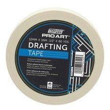 Pro Art Low Tack Drafting Tape, 1/2-inch x 60-Yard Roll, Natural