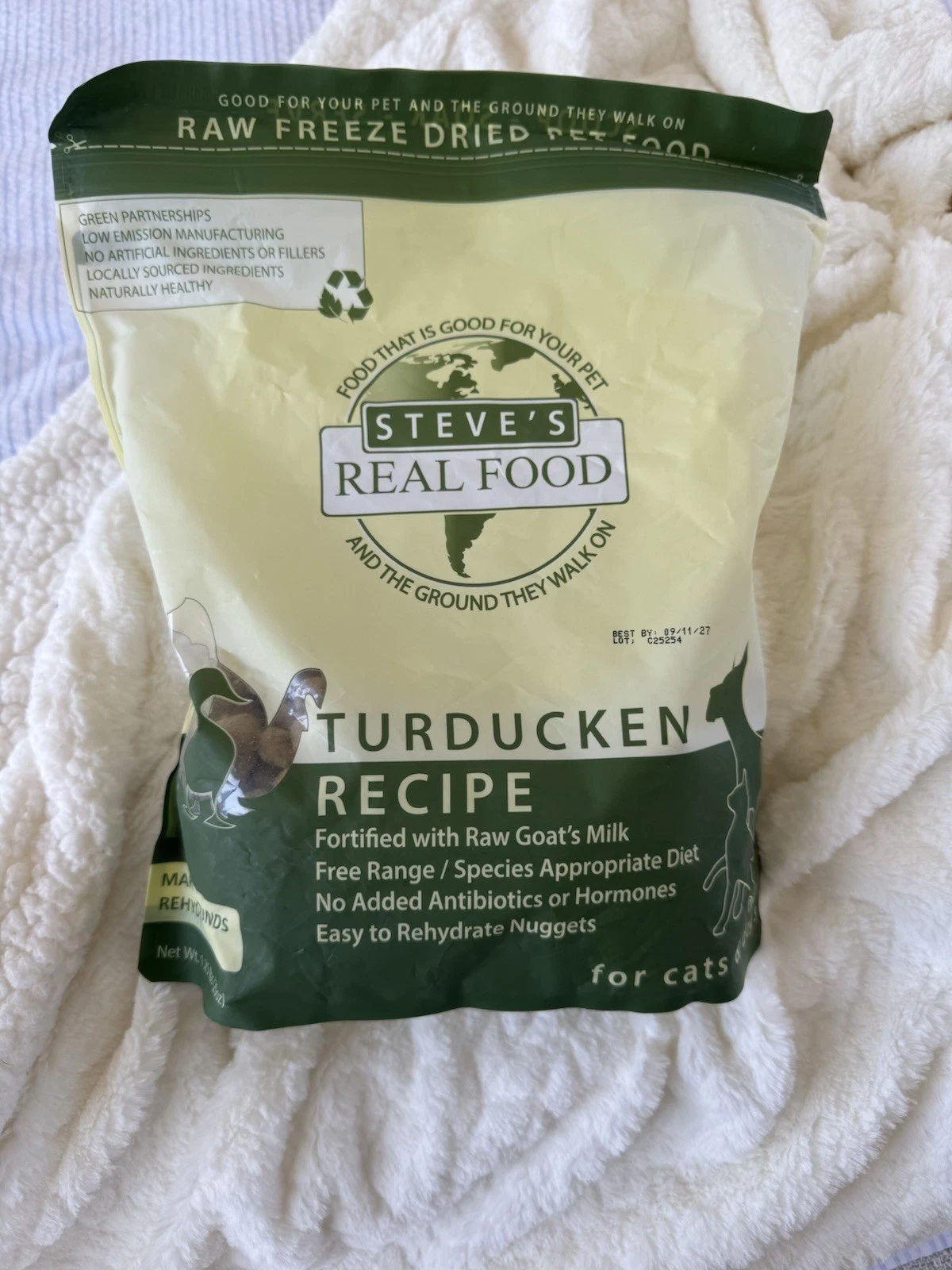 Steve’s Real Food Freeze-Dried Turducken Raw Dog Cat Food - 20oz New Sealed