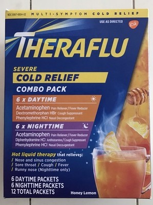 Thera flu Severe Cold Relief Daytime Nighttime 12 Pckts