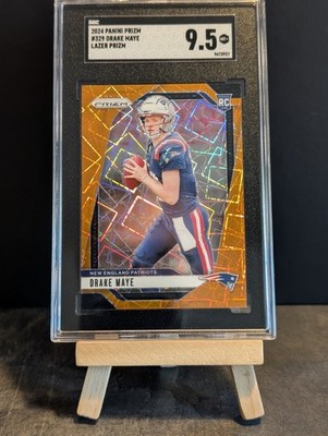 2024 Panini Prizm Football #329 Drake Maye RC Lazer Prizm SGC 9.5 Patriots