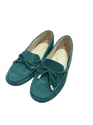 Michael Kors Sutton Moccasin Driver Flat Shoes Size 8 Green EUC