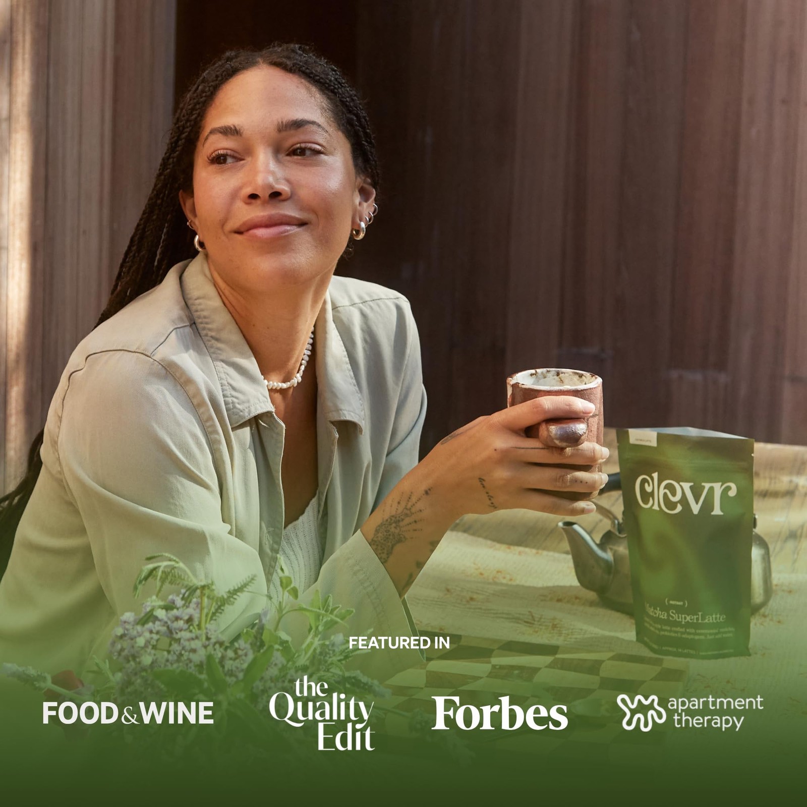 Organic Honey Lavender Matcha Latte Superfood Blend with Oat Milk 12oz