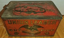 UNION LEADER CUT PLUG TABACCO TIN