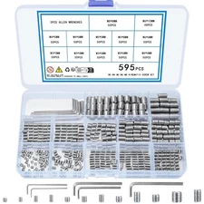 360pc Set Screw Assortment Kit Metric SAE Hex Cup Point 304 Stainless Steel