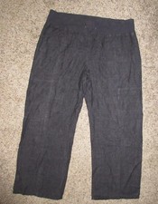 EILEEN FISHER ORGANIC COTTON WIDE LEG PULL ON PANT SZ LARGE FADED BLACK