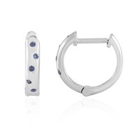 Cavill Ohrringe Damen 925 Silber Platin Blau Saphir Rundschliff Edelstein