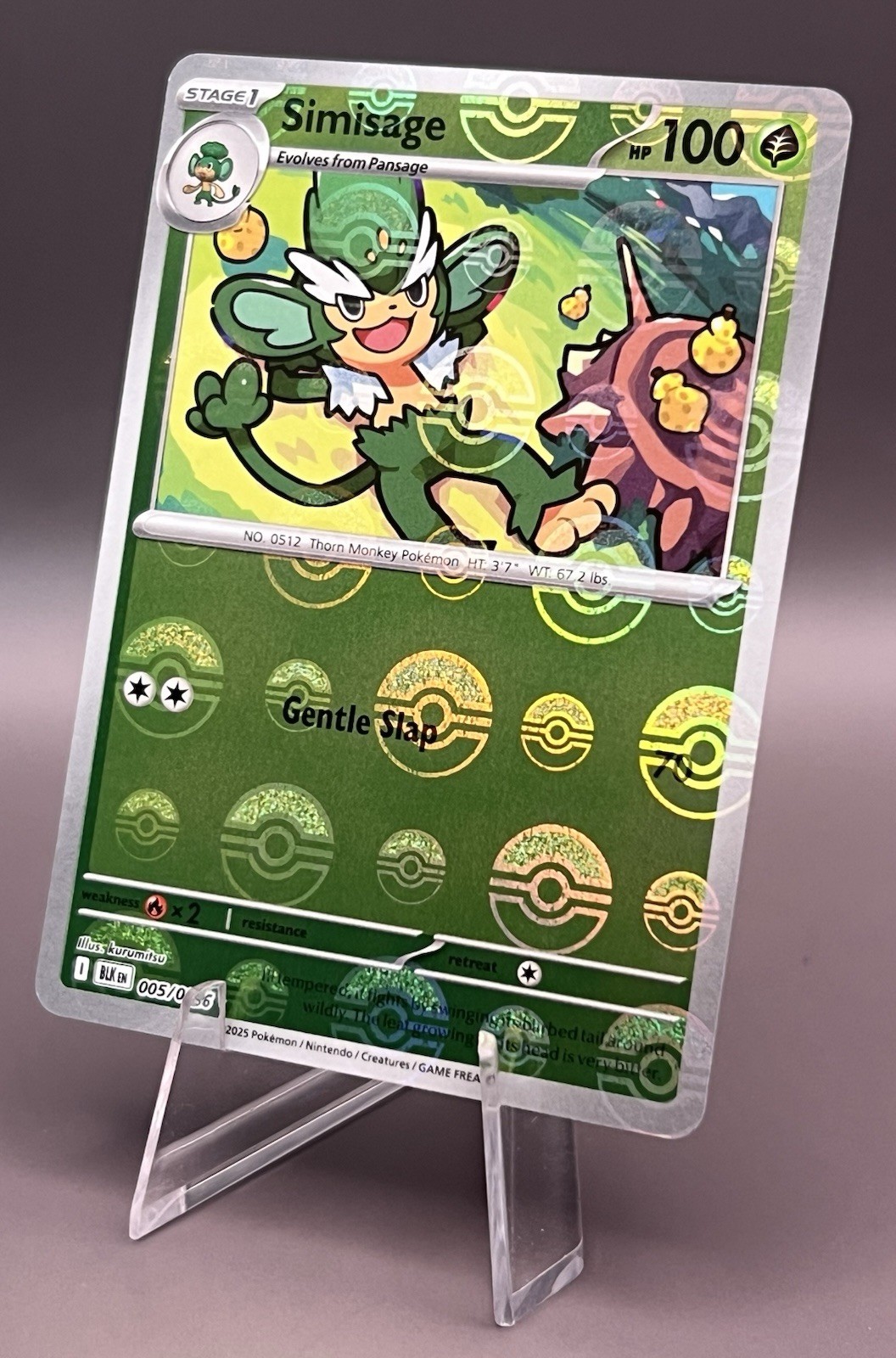 005/086 Simisage - SV Black Bolt - Pokeball Reverse Holo NM Pokemon