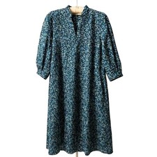 Beverly Drive Women's XS Blue Floral Midi Dress 3/4 Sleeve Cottage Core - CJ