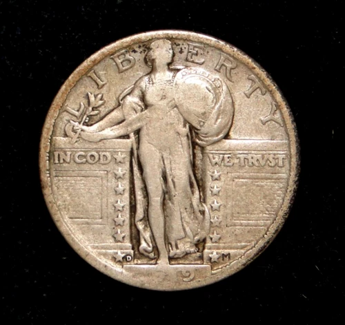 TOUGH COIN ! 1919-D STANDING LIBERTY QUARTER OLD US TYPE COIN