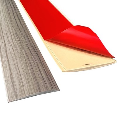 Floor Transition Strip Self Adhesive Laminate 2/6.6 FT, Grey Wood Grain 