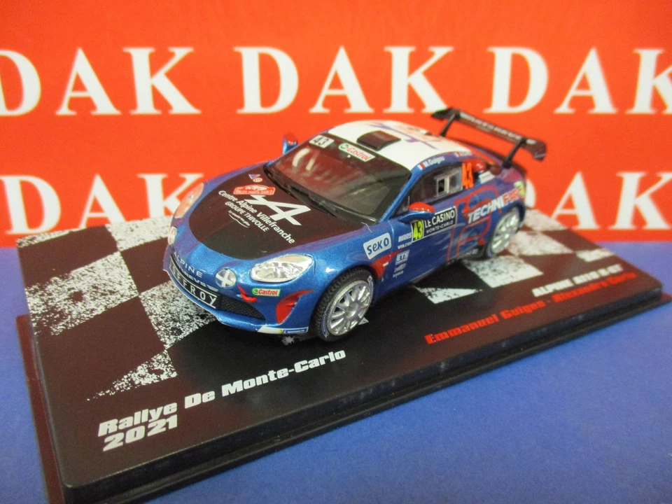 Die cast 1/43 Modellino Auto Alpine A110 R-GT Rally Monte Carlo 2021 E. Guigou - Immagine 2 di 4