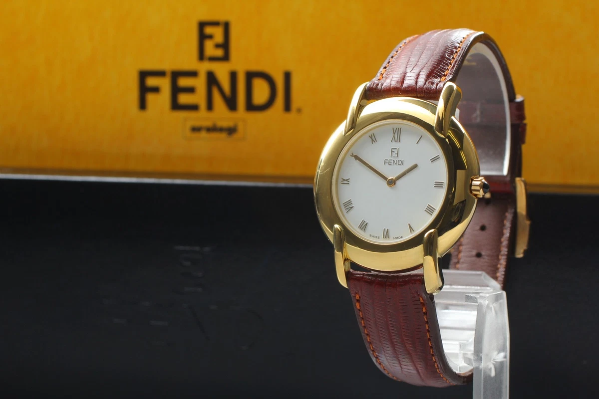 Rare Fendi Gold Plated 400G Women\'s Wristwatch 36 mm w chocolate brown strap Pre Owned Fendi Watches – The Hosta main image 2