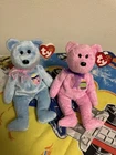 Ty Beanie Babies  Eggs & Eggs 2 Lot Easter Pink VTG