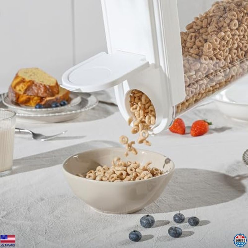 3 PCS Airtight Cereal Storage Containers, 135.2oz Plastic Dispenser with Lids
