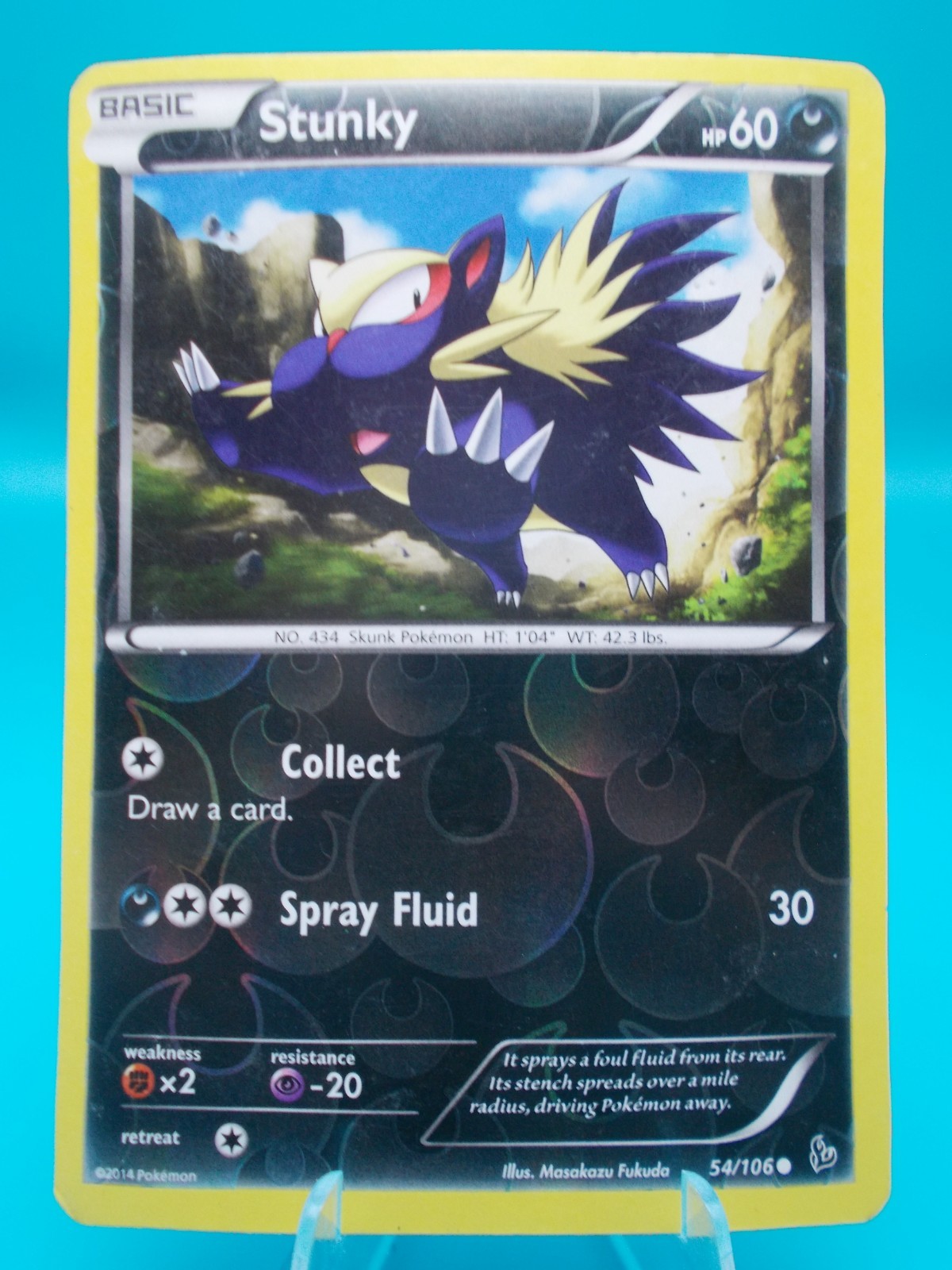 Stunky 54/106 Flashfire Pokémon TCG Reverse Holo Lightly Played