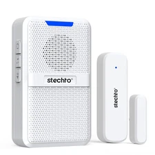 Door Chime,Wireless 600Ft Range 5 Adjustable Volume 1 Magnetic Door Open Cont...