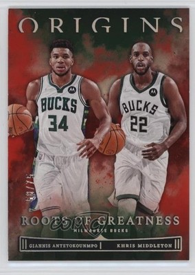 2022-23 Panini Origins Red /75 Giannis Antetokounmpo Khris Middleton #11 1u4w
