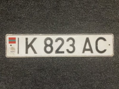 Number License Plate Transnistria PMR Moldova Camenca Genuine Used K 823 AC